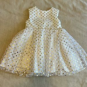 Mia & Mimi Gold Polka Dot Dress Size 6M